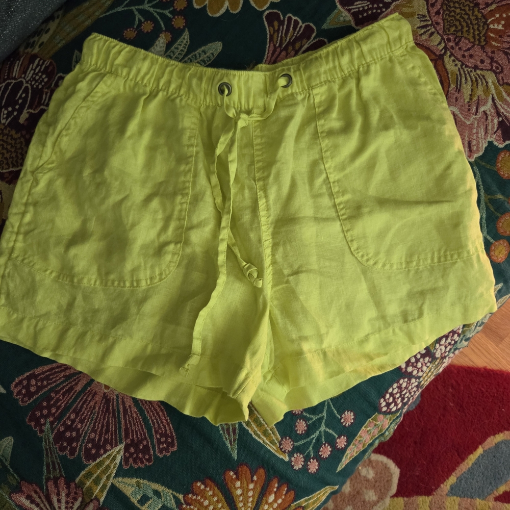 C&C California High Waist Yellow Shorts Elastic Waistband Lightweight